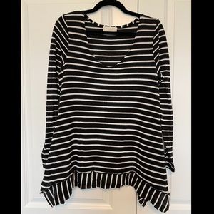 Black and White Striped Top Size M